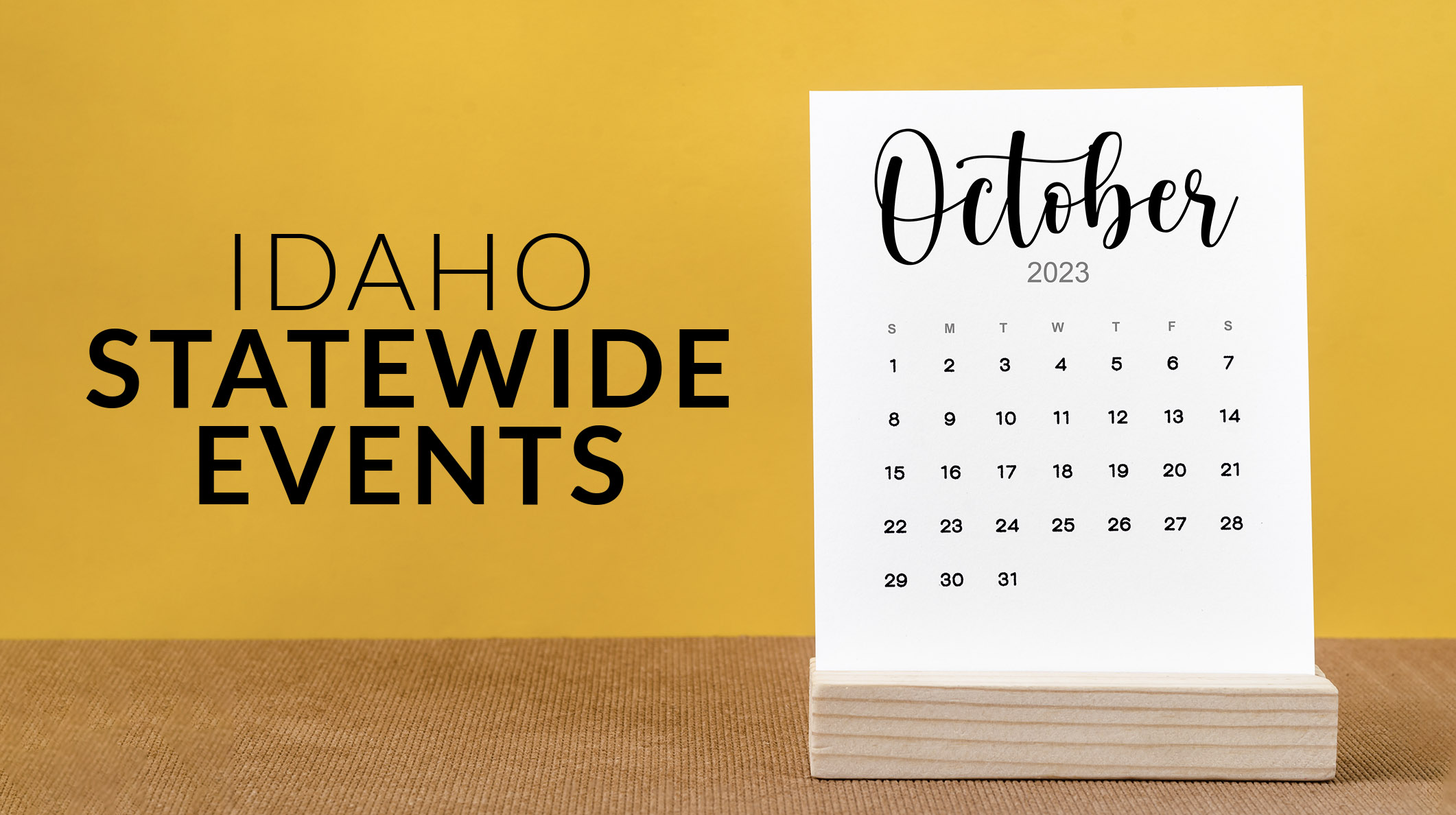 October Events Calendar The Idaho Minute